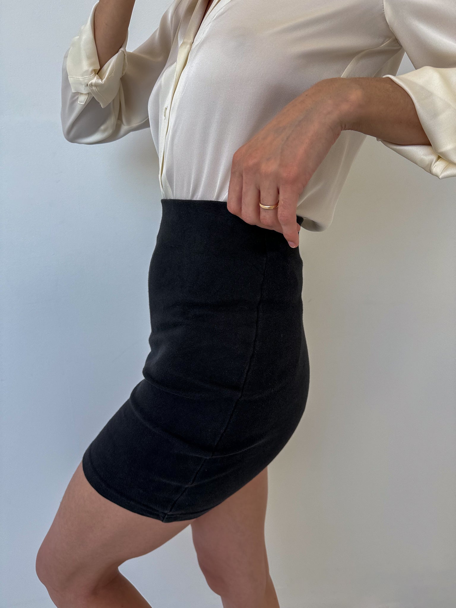 Vintage Obsidienne Cotton Mini Skirt