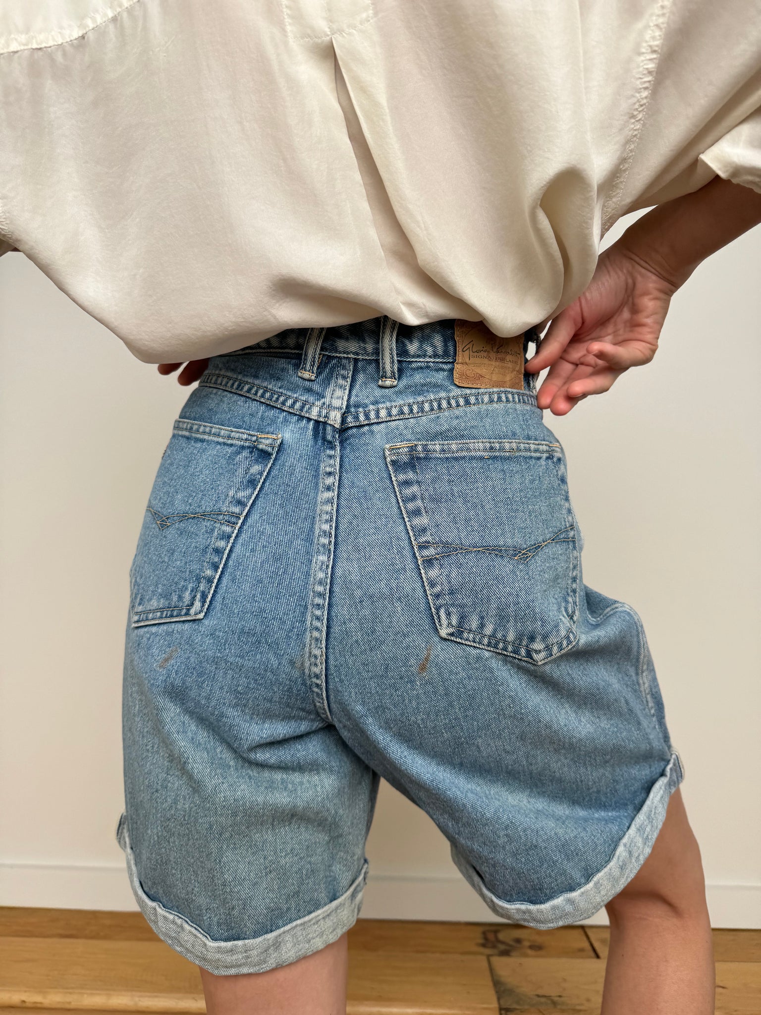 Vintage 90s Medium Wash Denim Cuffed Shorts